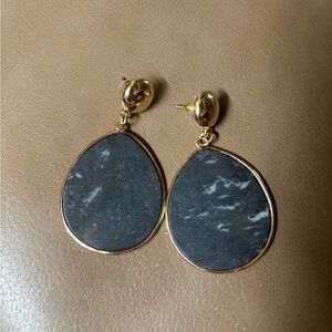 Elegant Gold and Black Teardrop Earrings